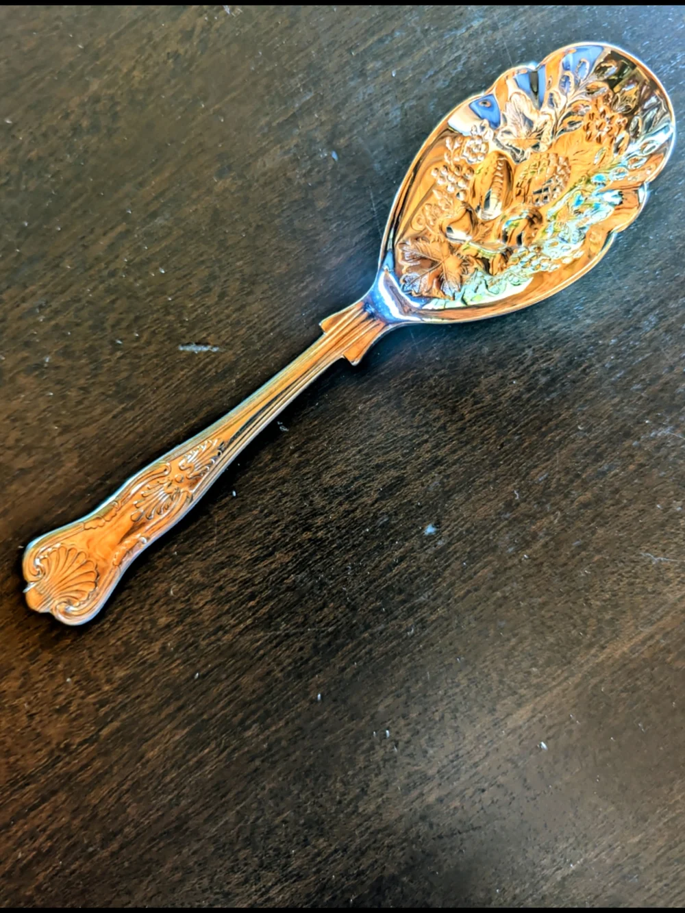 VTG SHEFFIELD England Fruit Berry Spoon - EPNS A1 Silver-Plate - Kings Pattern